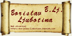 Borislav Ljubotina vizit kartica